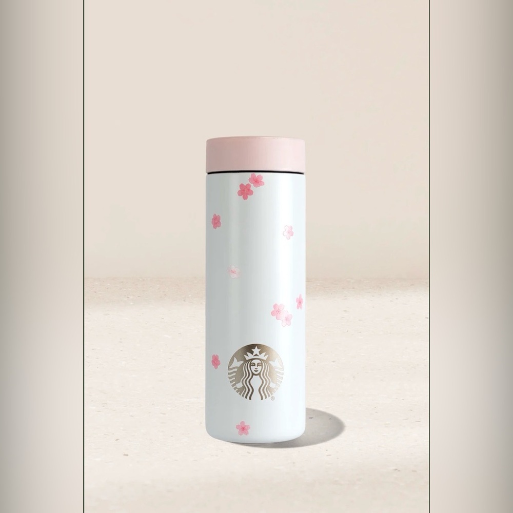 Starbucks MiiR White Cherry Blossom 🌸 Tumbler with Lid 16oz